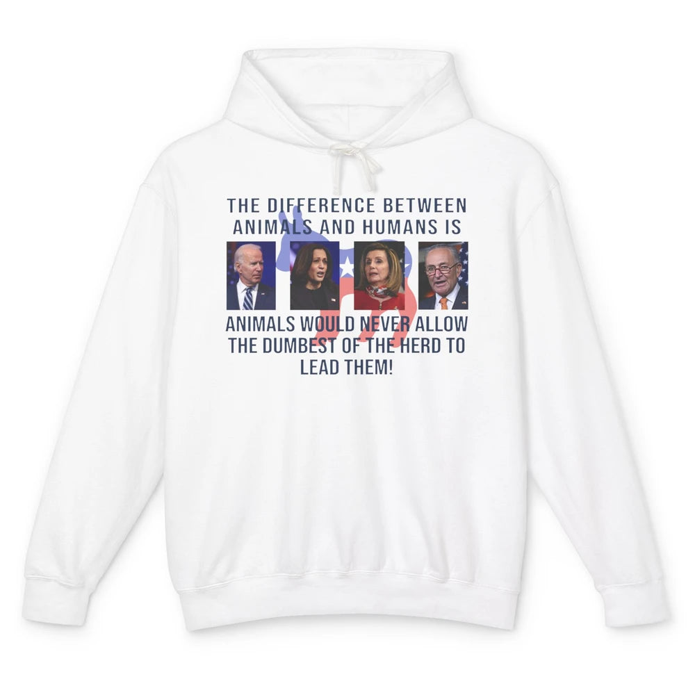 Funny Anti Biden Never Allow The Dumbest To Lead Democrats Unisex Lightweight Hoodie