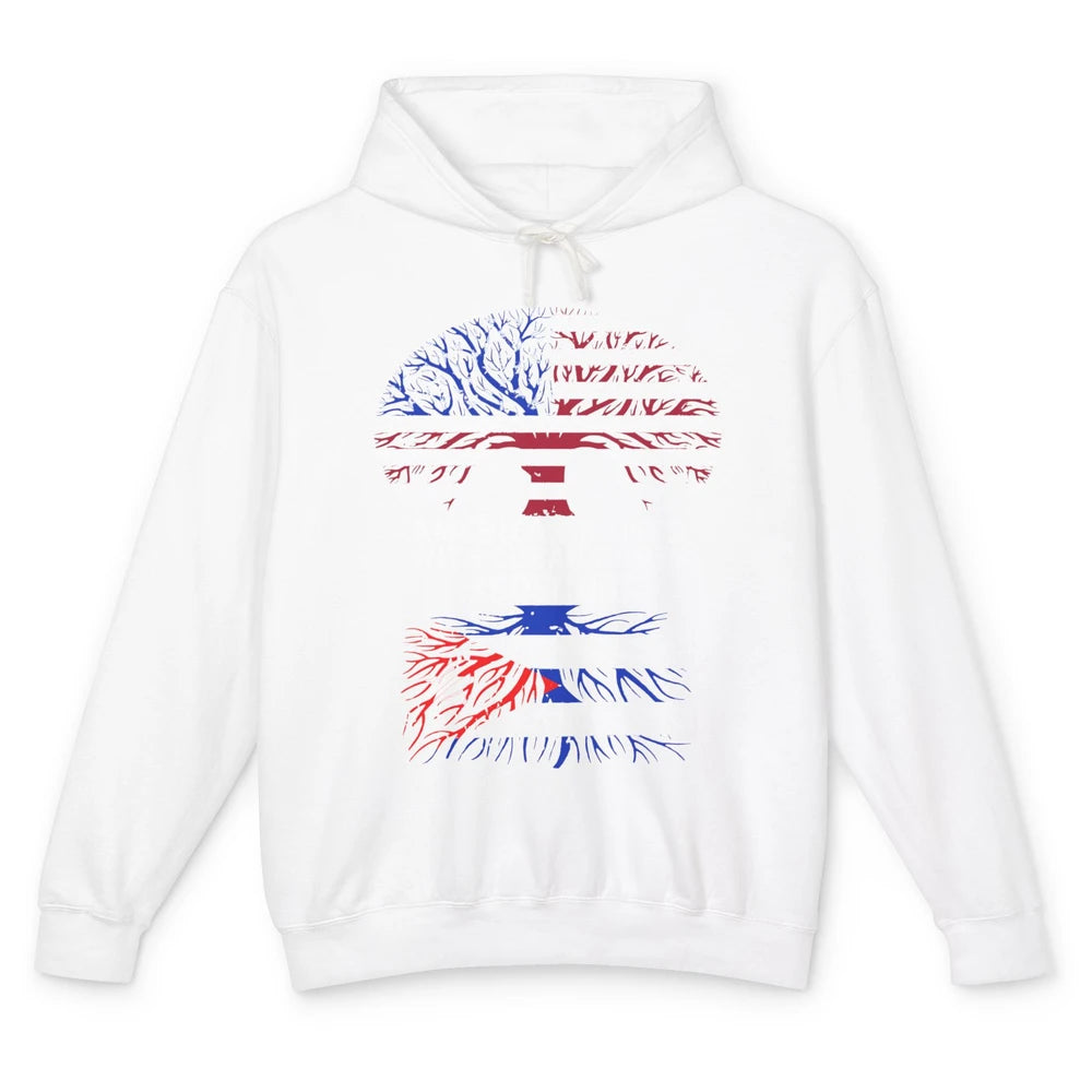 American Raised With Cuban Roots Cuban Flag Cuban Tree Unisex Lightweight Hoodie