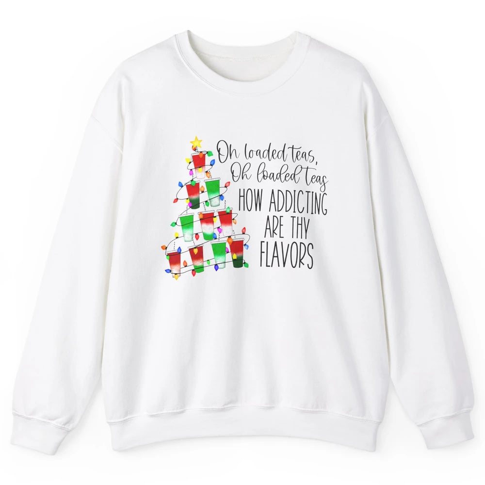 Loaded Teas Christmas Tree Fairy Lights Merry Christmas Unisex Crewneck Sweatshirt