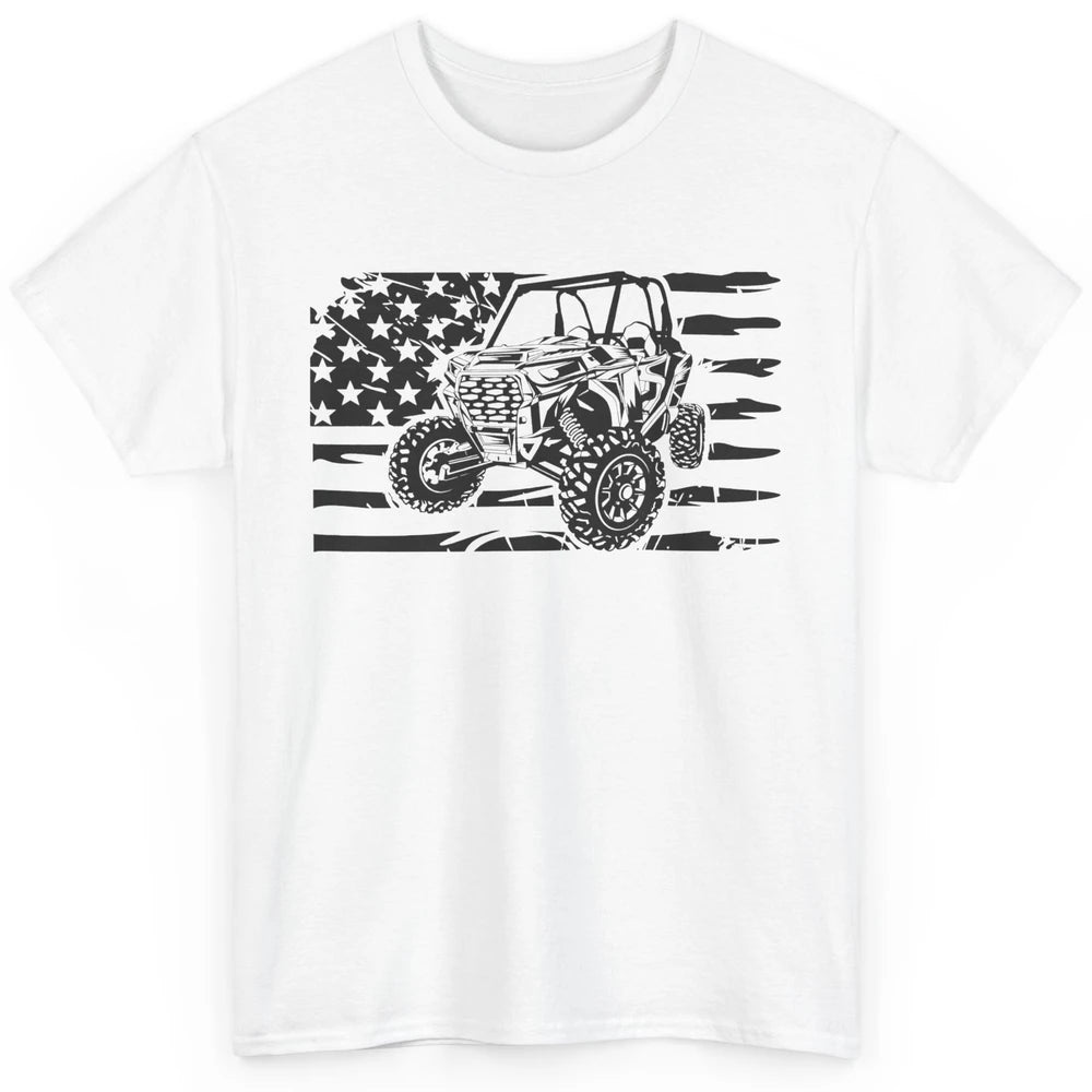 Retro US Flag UTV Riding Offroad Mountain Side By Side Rider Classic Unisex T-Shirt