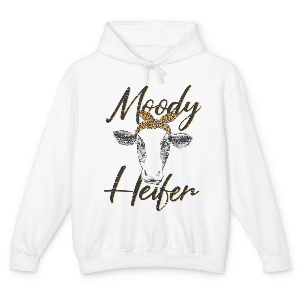 Funny Heifer Retro Bandana Moody Heifer Farmer Cow Lovers Unisex Lightweight Hoodie