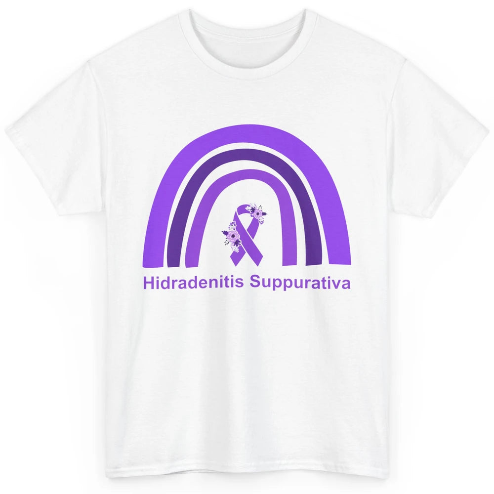 Small Fiber Neuropathy Awareness Floral Purple Rainbow Classic Unisex T-Shirt