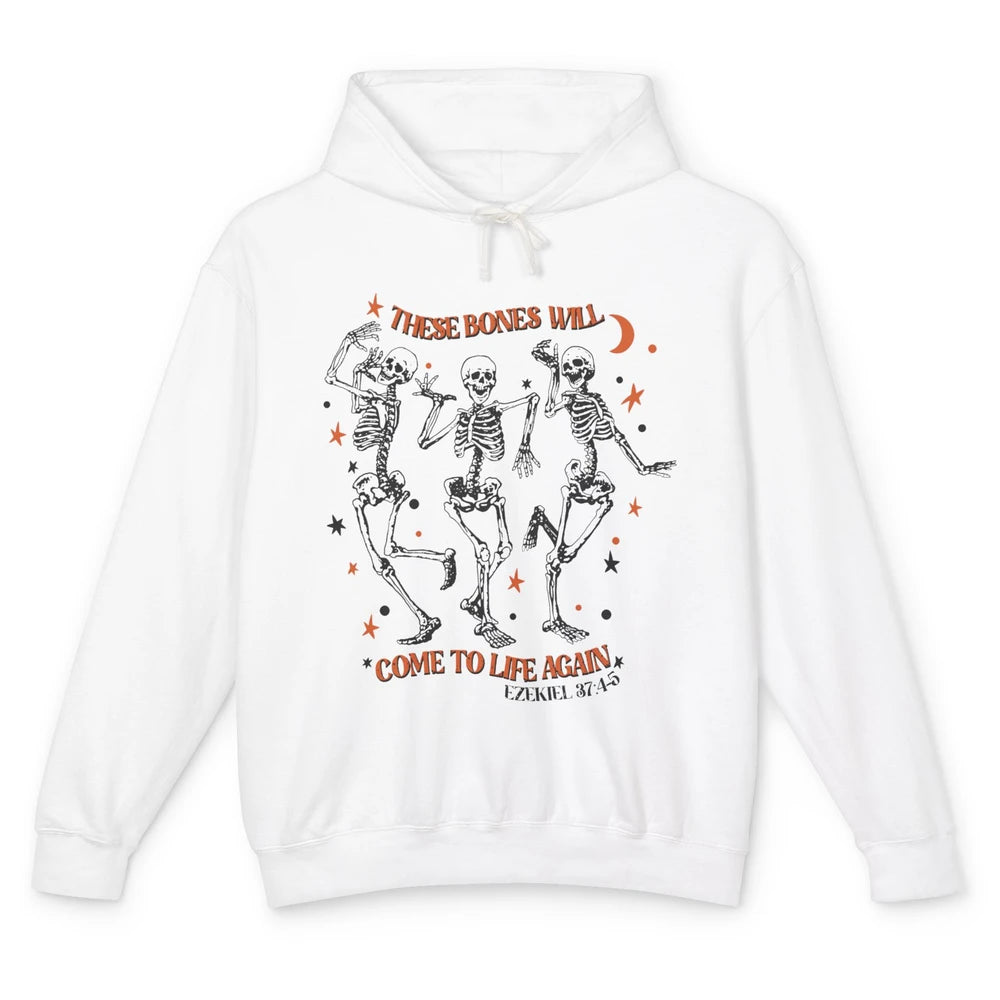 Dancing Skeleton Dry Bones Come Alive Bible Verse Christian Unisex Lightweight Hoodie