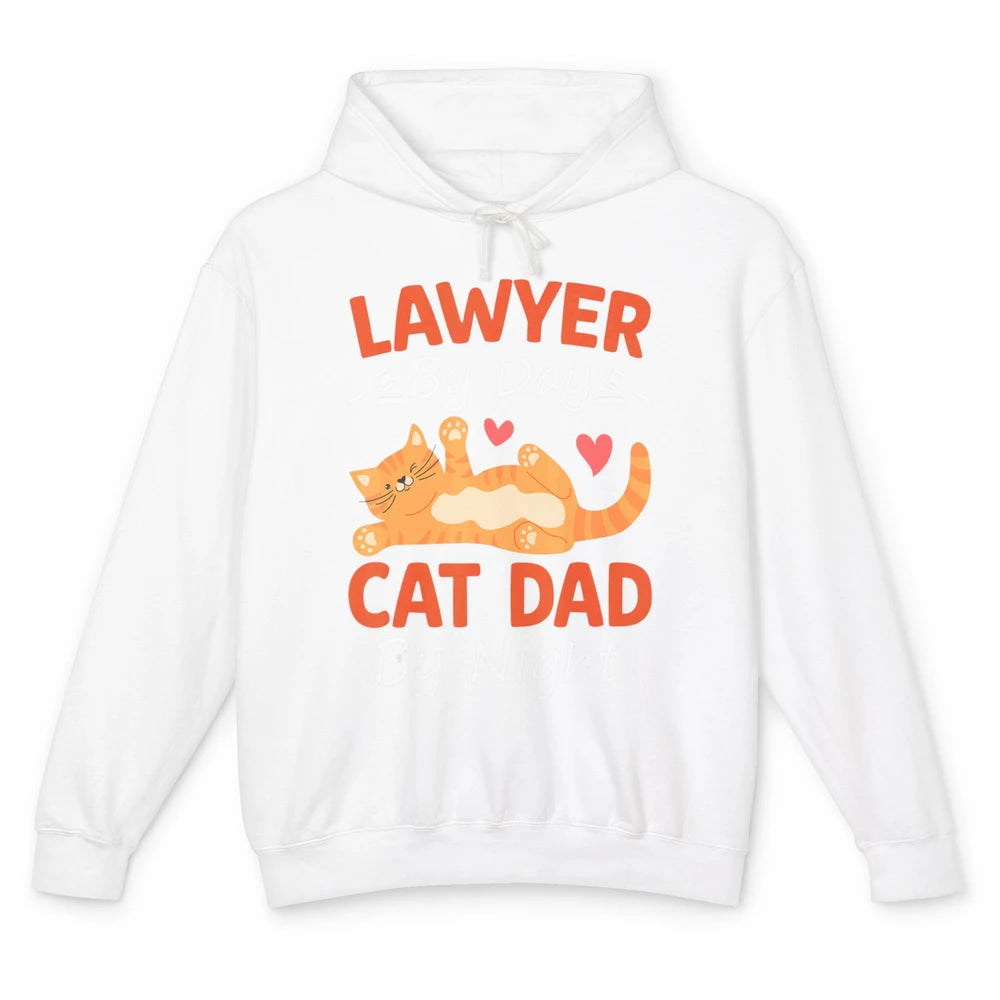 Funny Lawyer By Day Cat Dad By Night Pet Owner Joke Father Unisex Lightweight Hoodie