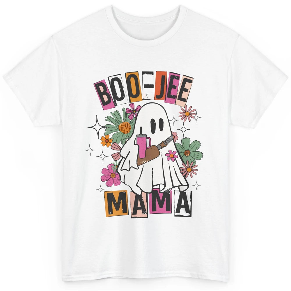 Floral Groovy Ghost Boo-jee Mama Fall Halloween Western Mama Classic Unisex T-Shirt