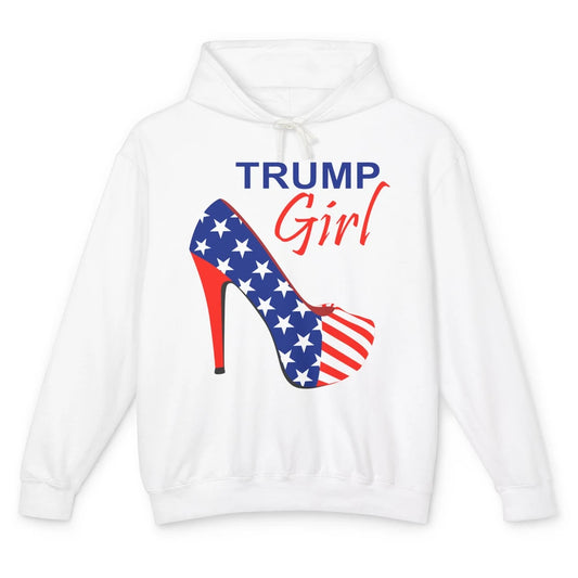 Trump Girl American Flag High Heels Republican Trump Support Unisex Lightweight Hoodie