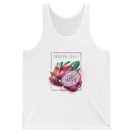 Watercolor Dragonfruit Tropical Paradise Summer Vegan Fruit Unisex Jersey Tank