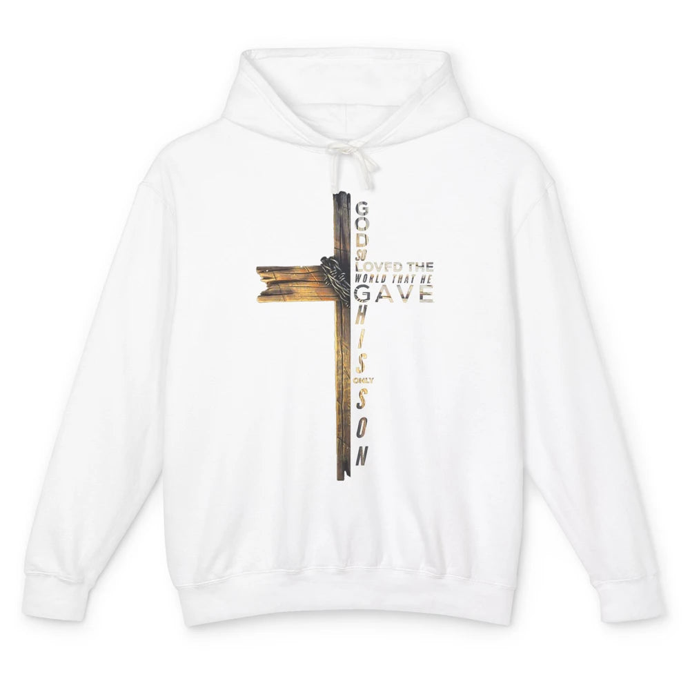 Cross Jesus Christian Bible Verse Religious Faith God Retro Unisex Lightweight Hoodie