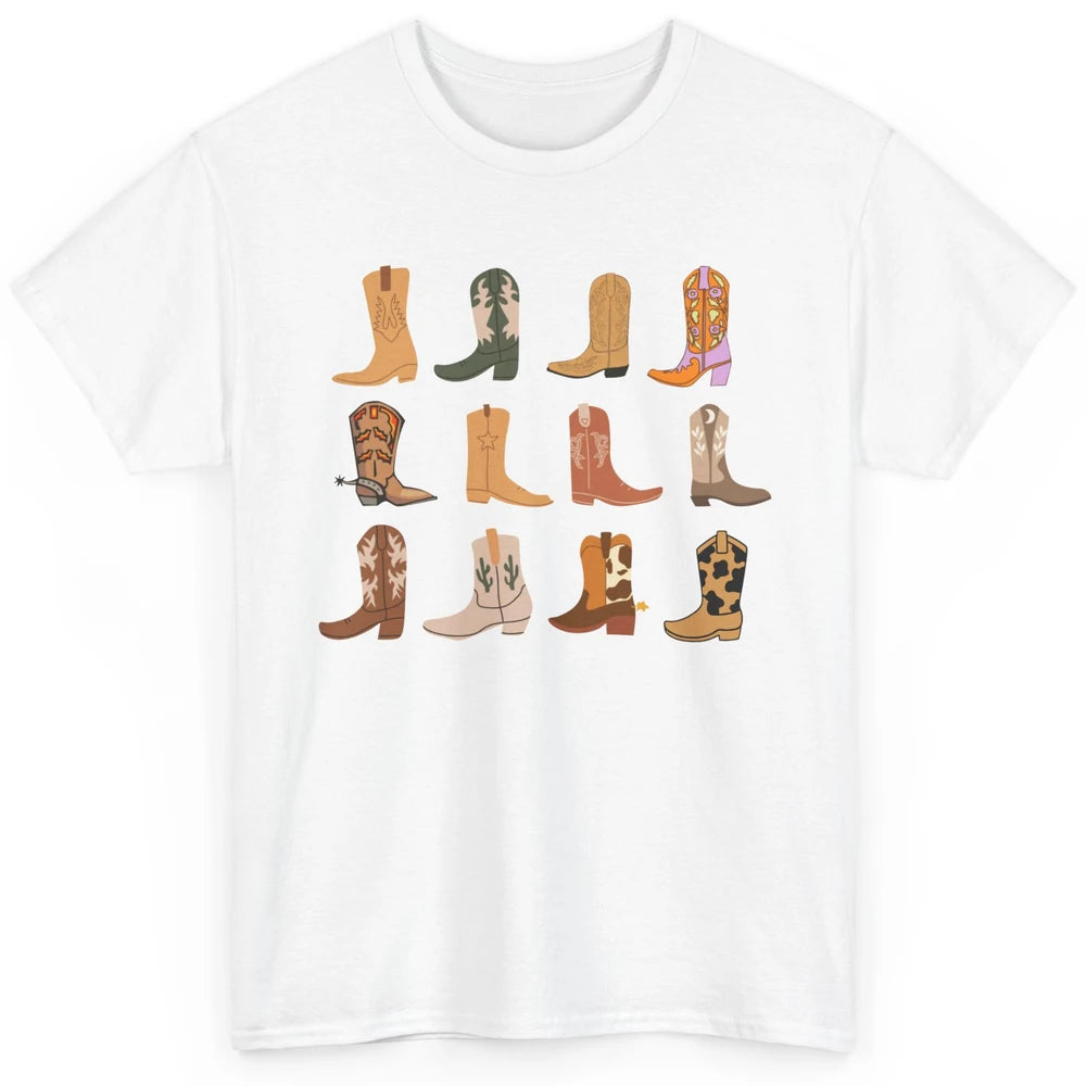 Cowboy Boots Colorful Cowgirl Western Country Rodeo Retro Classic Unisex T-Shirt