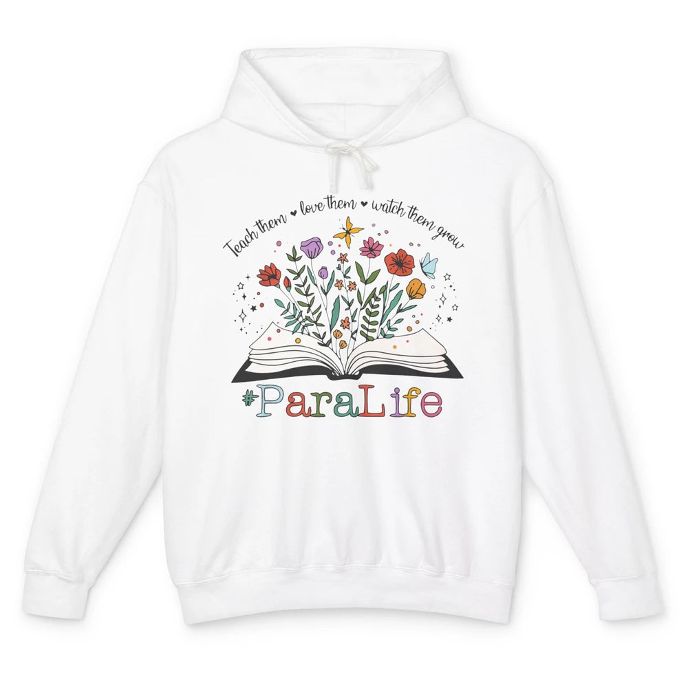 Para Life Paraprofessional Flower Teacher Back To School Unisex Lightweight Hoodie