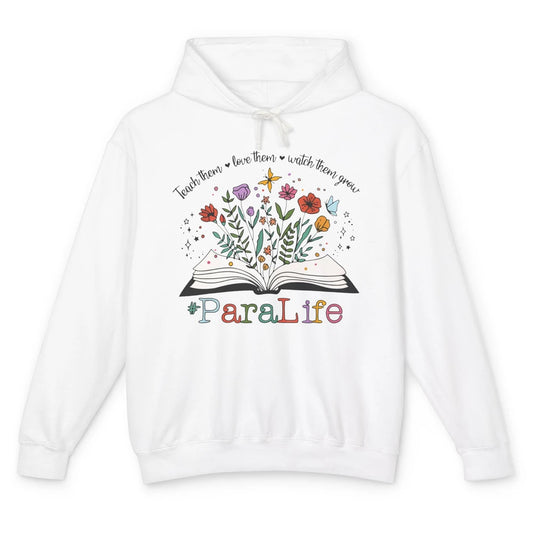 Para Life Paraprofessional Flower Teacher Back To School Unisex Lightweight Hoodie