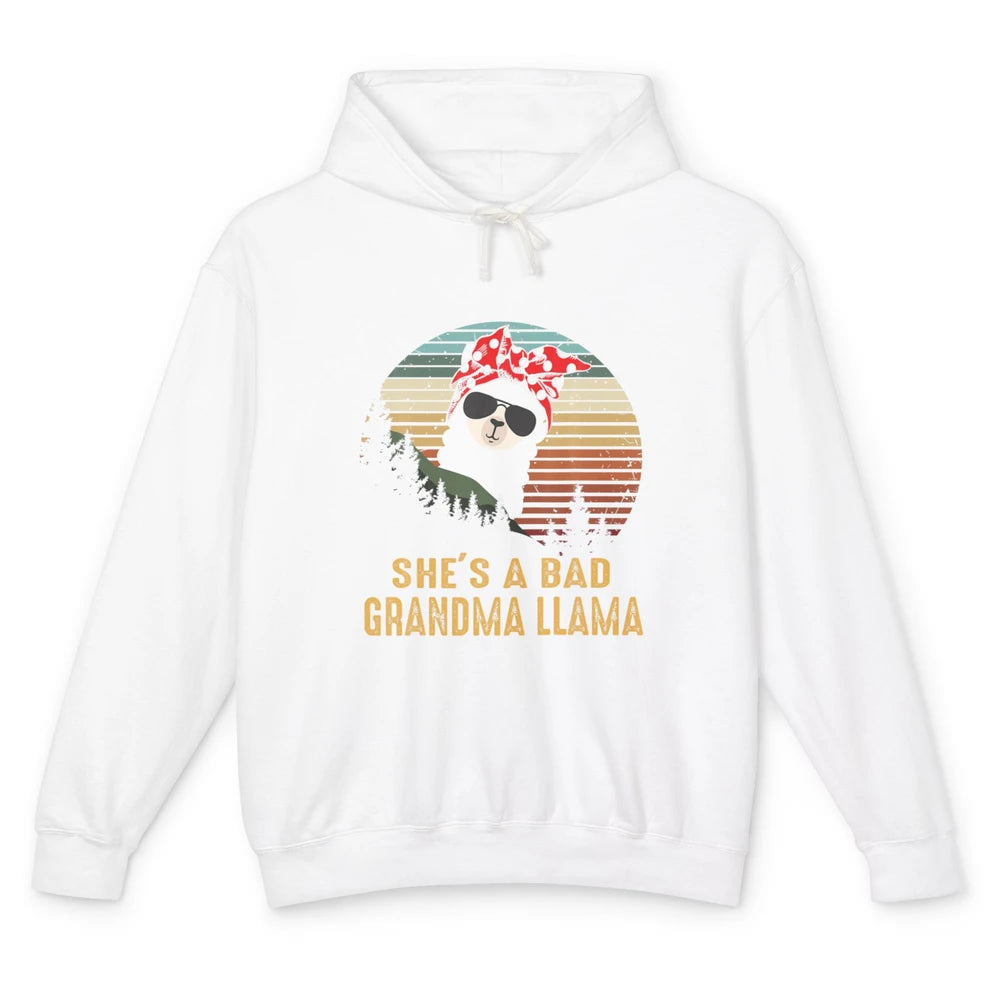 Funny Bad Grandma Llama Funny Farm Animal Alpaca Mothers Day Unisex Lightweight Hoodie