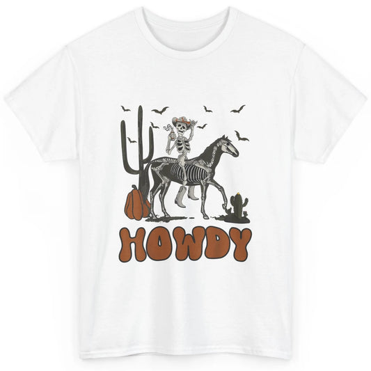 Cool Howdy Skeleton Horse Cowboy Skull Cactus Desert Western Classic Unisex T-Shirt