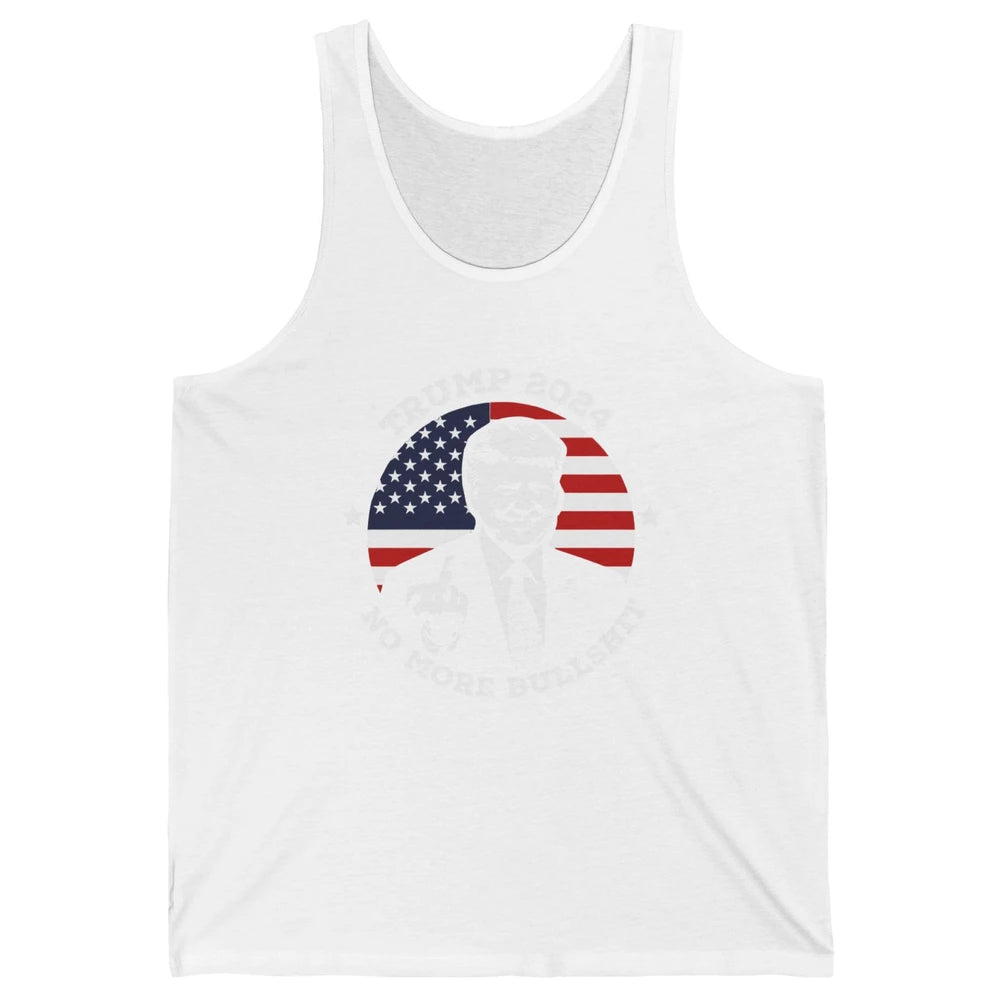 Retro US Flag Trump 2024 No More President Trump Return 2024 Unisex Jersey Tank