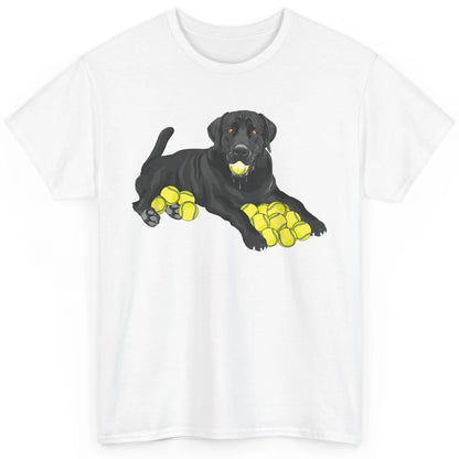 Funny Black Labrador Retriever Dog Play Tennis Balls Player Classic Unisex T-Shirt