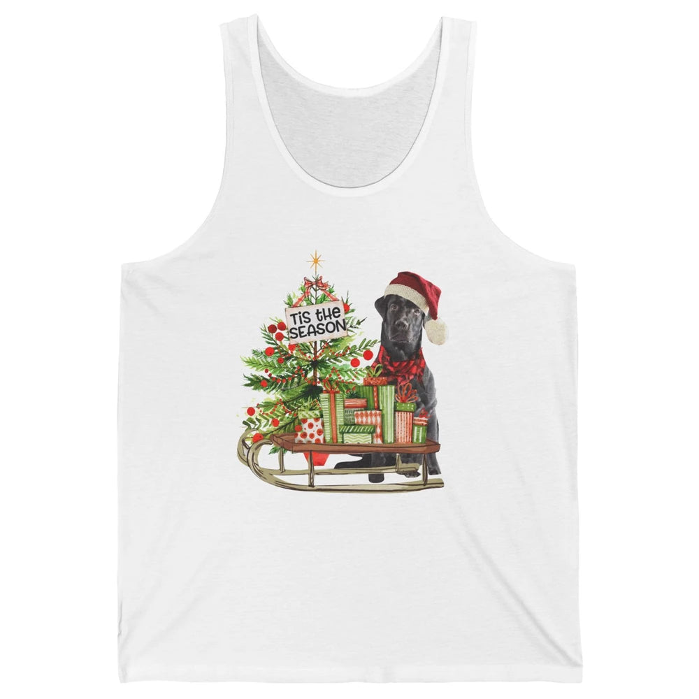 Black Labrador Christmas Tree Tis The Season Black Lab Mom Unisex Jersey Tank