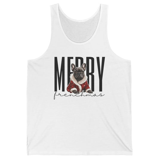 Funny French Bulldog Merry Frenchmas Christmas Dog Mom Unisex Jersey Tank