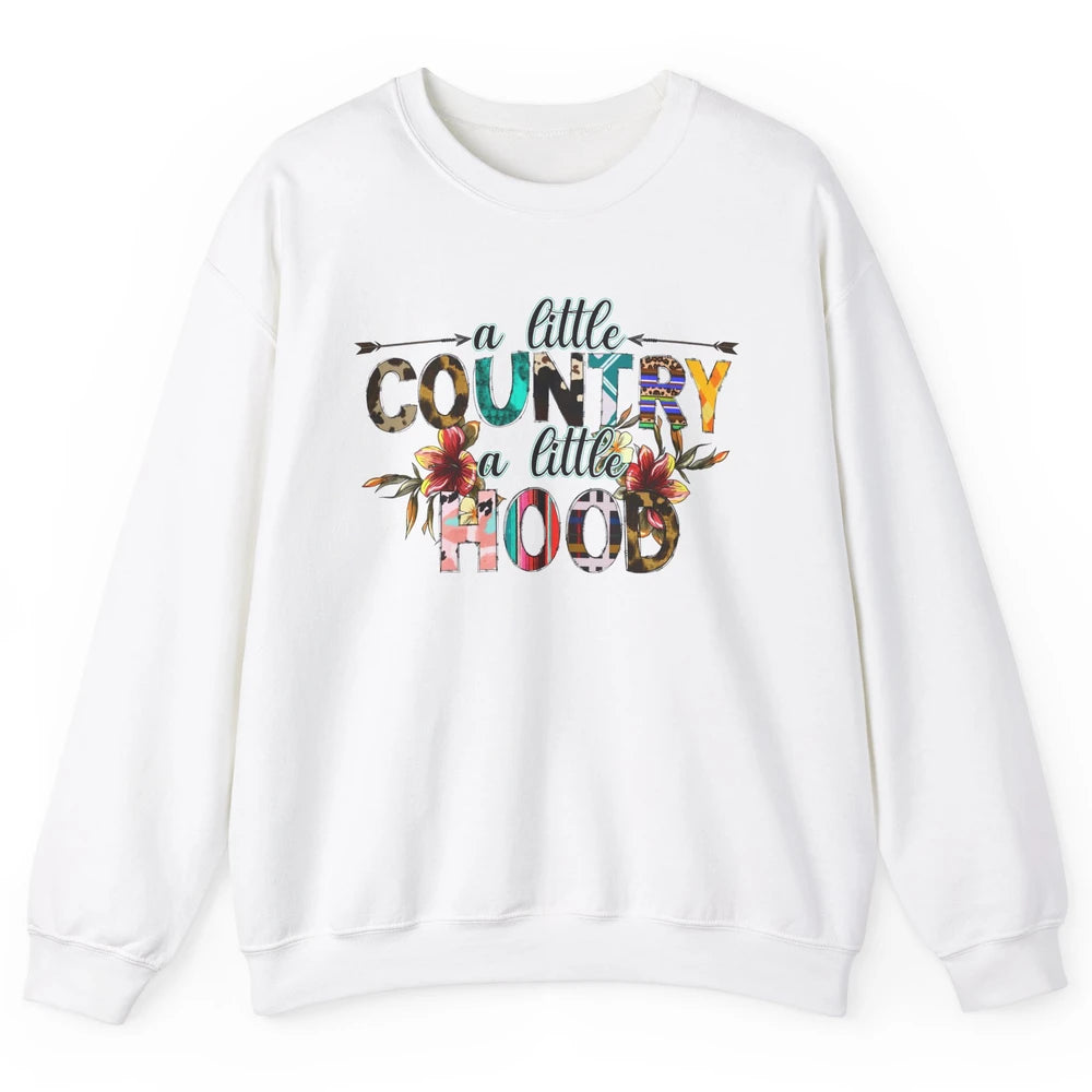 A Little Hood A Little Country Turquoise Western Country Unisex Crewneck Sweatshirt