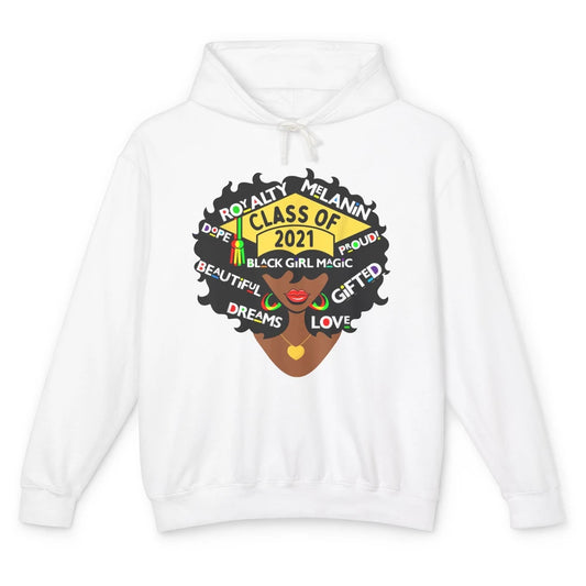 Class Of 2021 Black Educated High School College Graduation Unisex Lightweight Hoodie