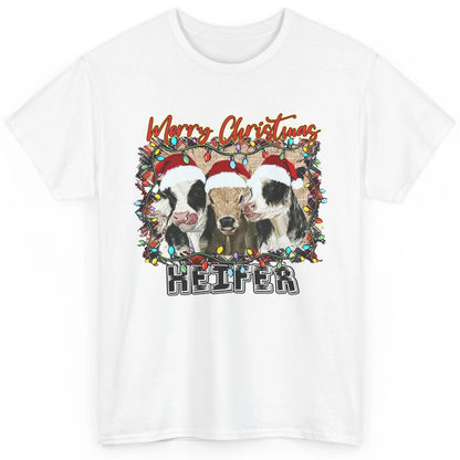 Funny Cow Merry Christmas Hanging With My Heifer Farmer Gift Classic Unisex T-Shirt