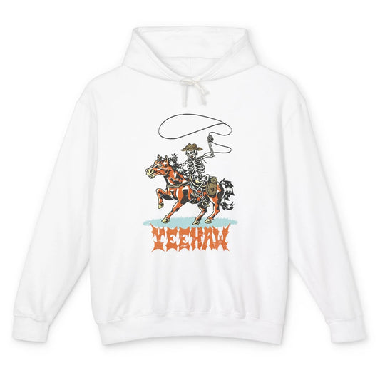 Skeleton Cowboy Horseback Yeehaw Rodeo Western Texas Retro Unisex Lightweight Hoodie