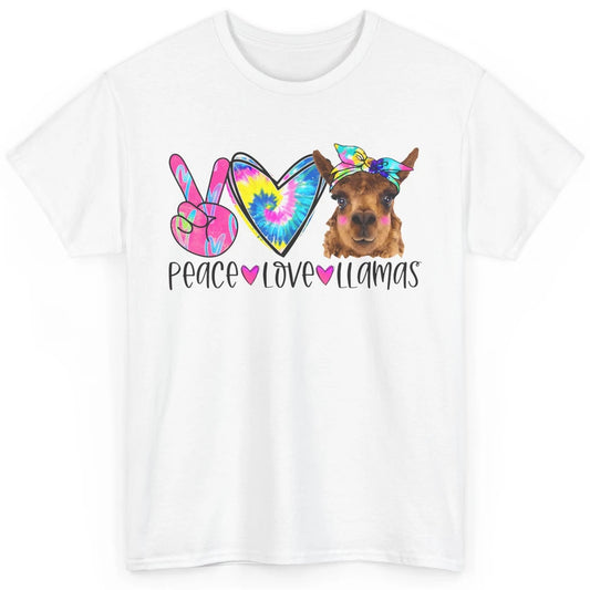 Vintage Llama Tie Dye Peace Love Llama Sarcastic Llama Lover Classic Unisex T-Shirt