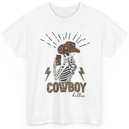 Cowboy Killer Skeleton Selfie Western Skull Leopard Retro Classic Unisex T-Shirt