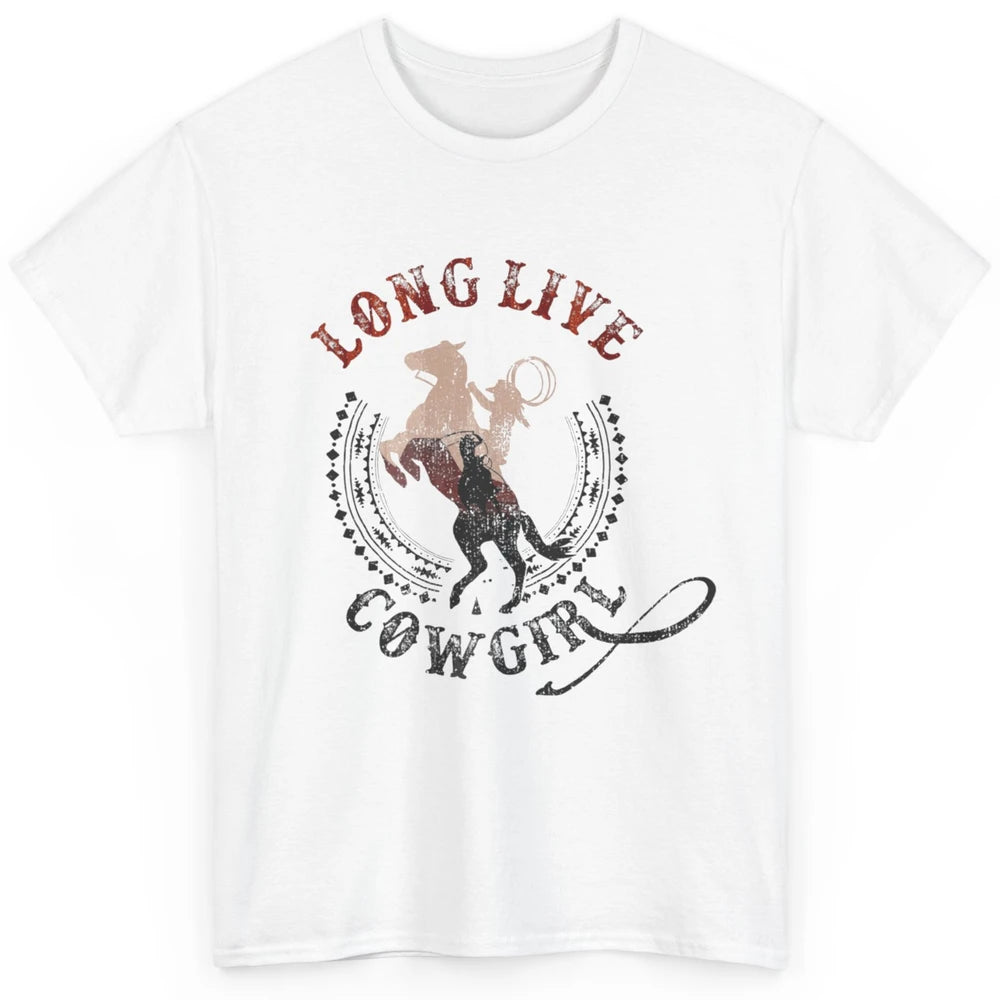 Western Country Cowgirl Riding Horses Cool Rodeo Howdy Retro Classic Unisex T-Shirt