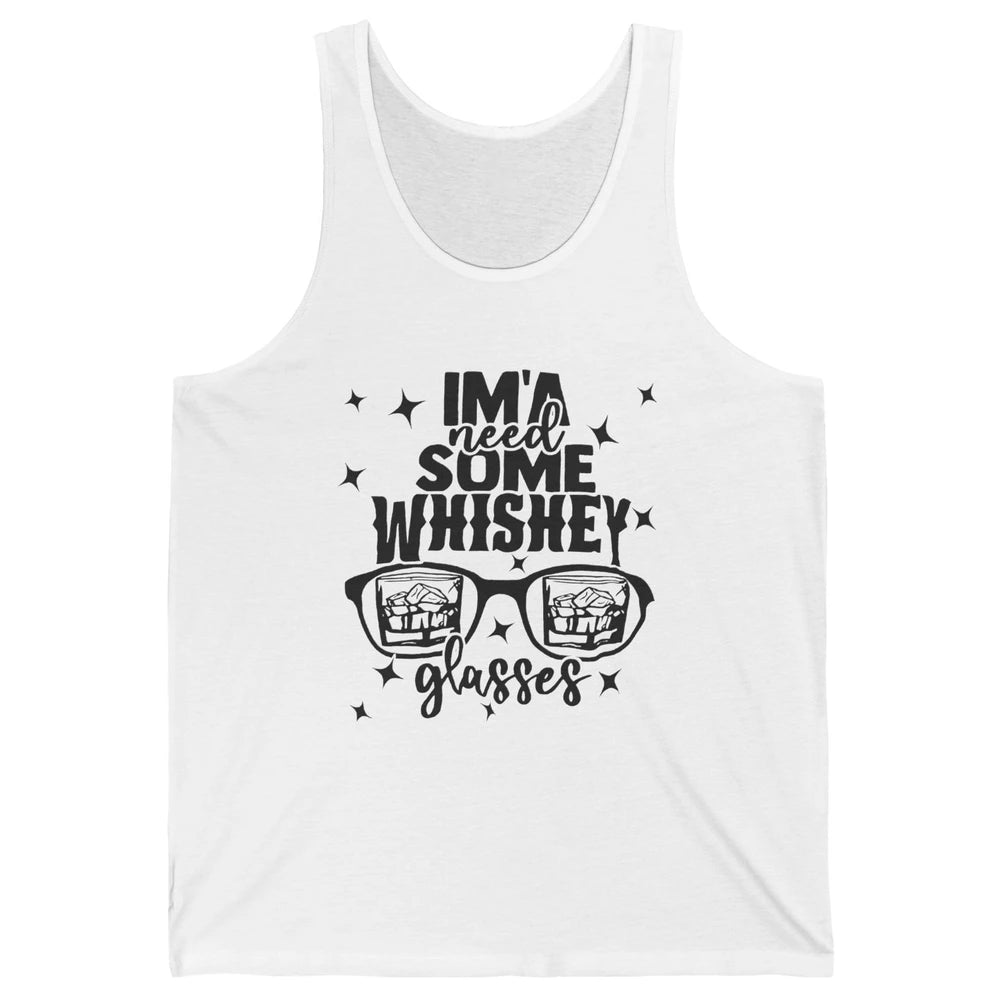 Whiskey Glasses Drink Whiskey See World Through Wine Glasses Unisex Jersey Tank