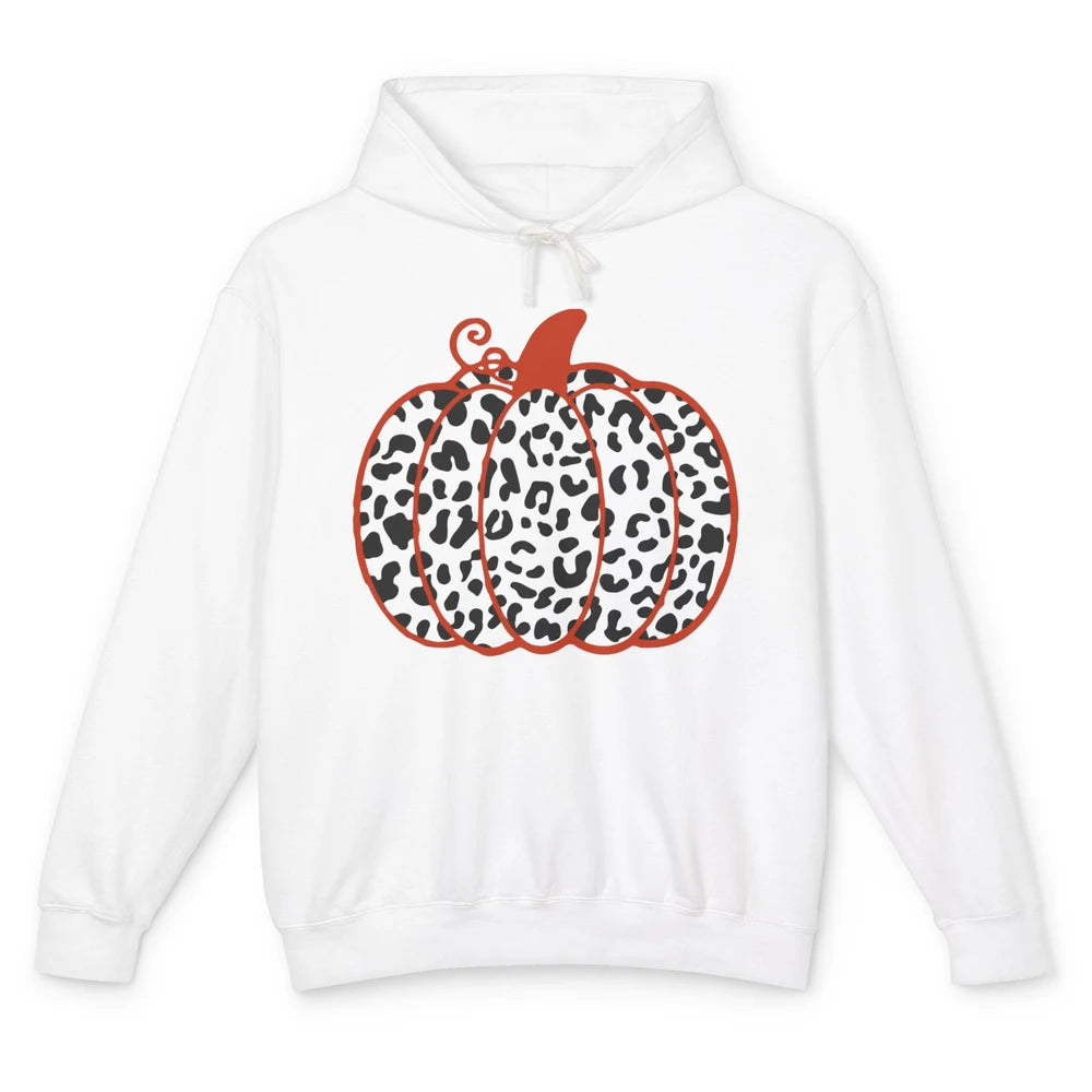 Pumpkin Leopard Fall Autumn Cheetah Pumpkin Thanksgiving Unisex Lightweight Hoodie