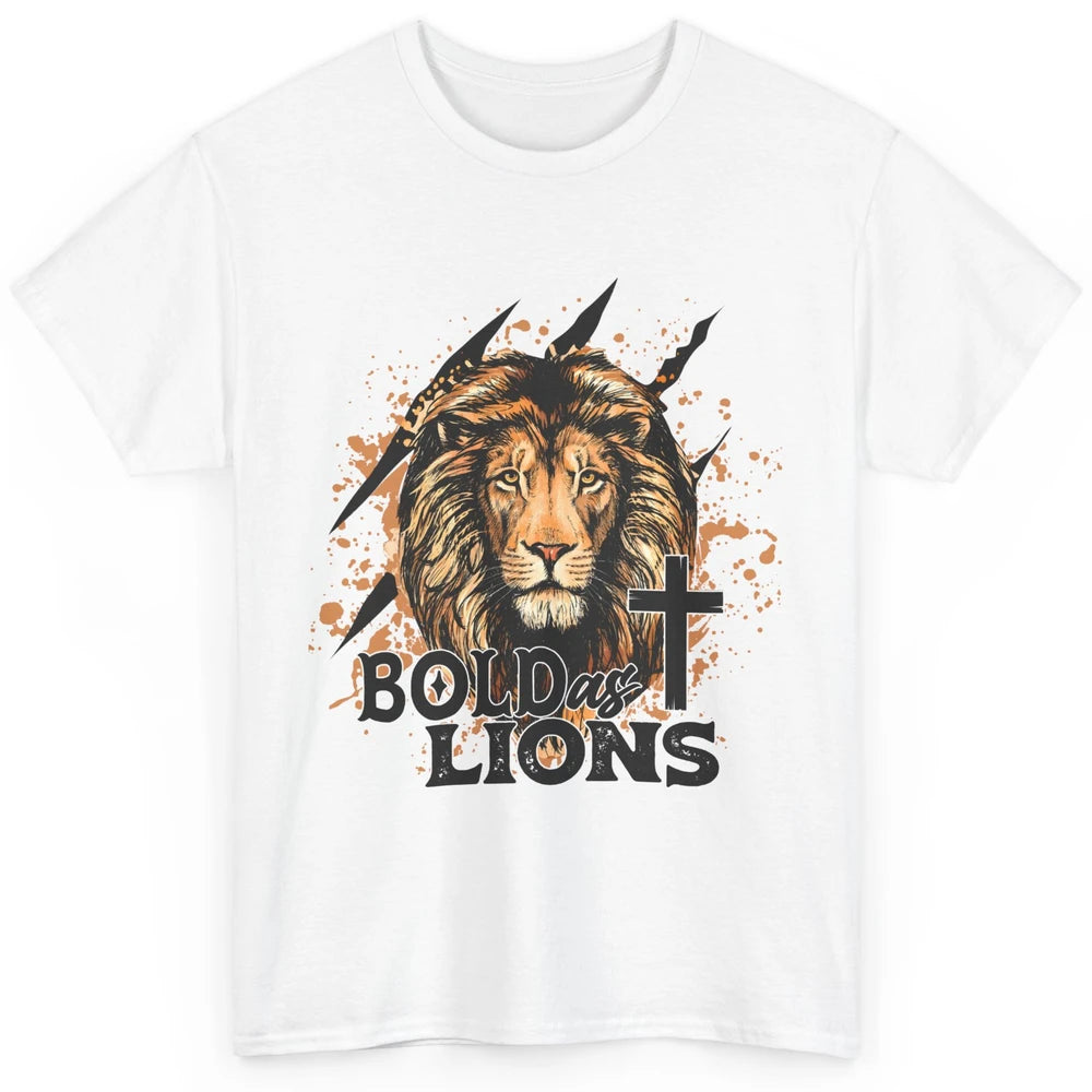 Bold As Lion Of Judah Bible Verse Christian Faith Religious Classic Unisex T-Shirt