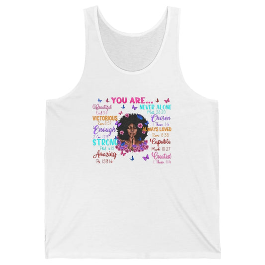 Afro Women Christian God Says I Am Bible Verse Religious Unisex Jersey Tank