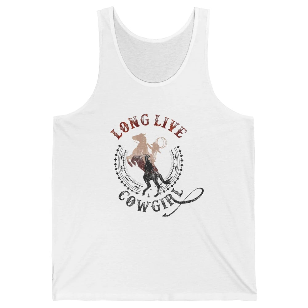 Western Country Cowgirl Riding Horses Cool Rodeo Howdy Retro Unisex Jersey Tank