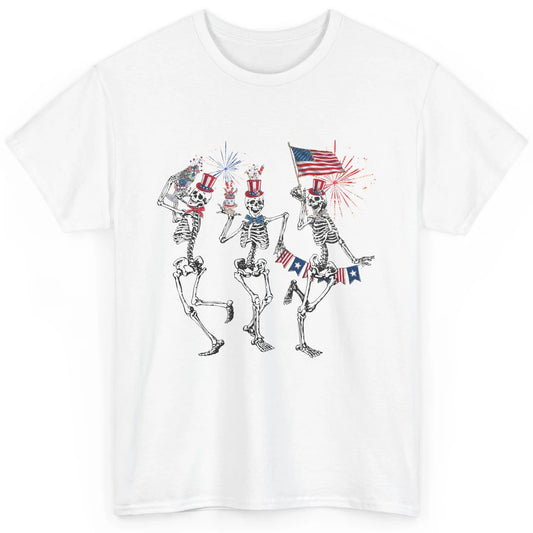 4th July Independence Day Dancing Skeletons America Flag Classic Unisex T-Shirt