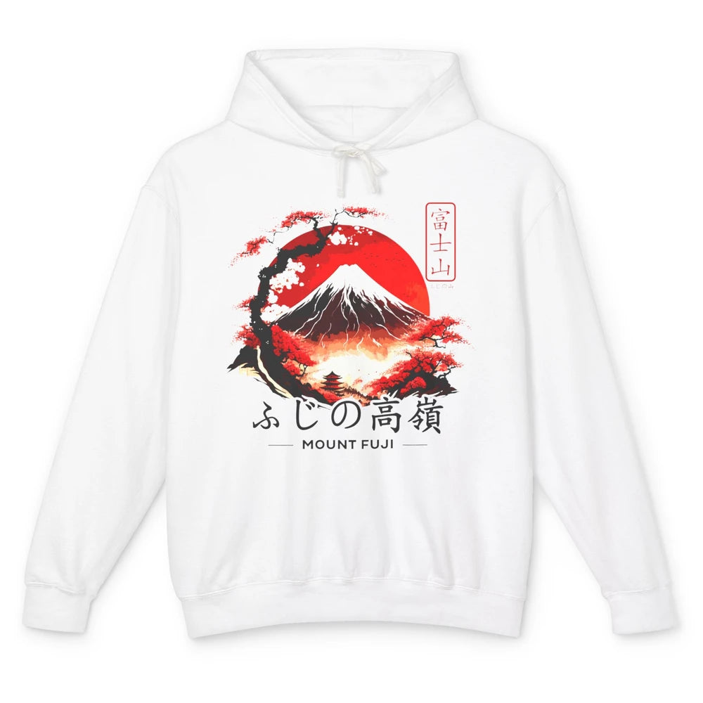 Vintage Sunset Mount Fuji The Highest Mountain In Japan Unisex Lightweight Hoodie