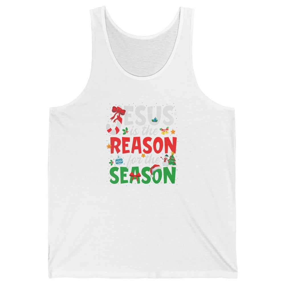 Merry Christmas Jesus The Reason For Season Xmas Candy Tree Unisex Jersey Tank