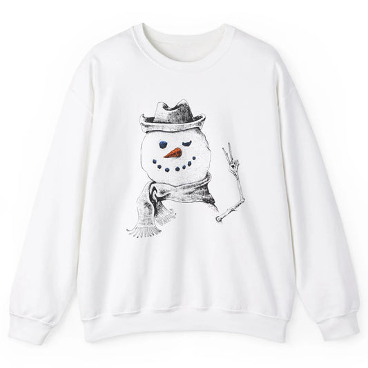 Snowman Peace Sign Christmas Snow Frosty Winter Xmas Gift Unisex Crewneck Sweatshirt