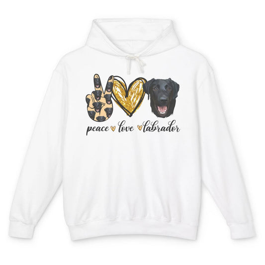 Peace Love Labrador Dog Black Labrador Retriever Dad Mom Unisex Lightweight Hoodie