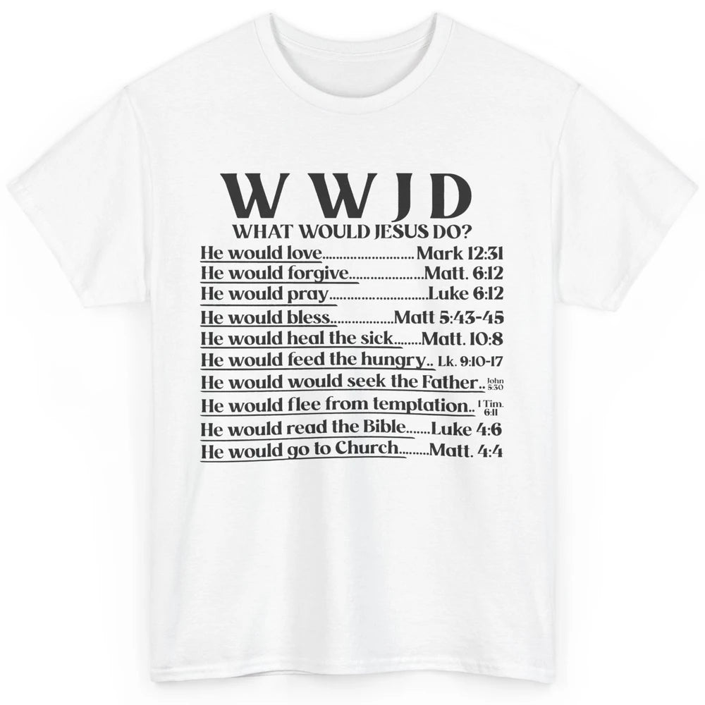 What Would Jesus Do Bible Verse Christian Religious WWJD Classic Unisex T-Shirt