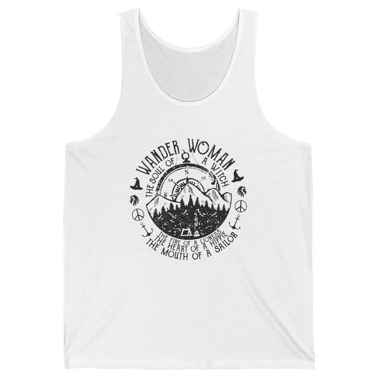 Retro Soul Of A Witch Wander Woman Compass Hiking Camping Unisex Jersey Tank