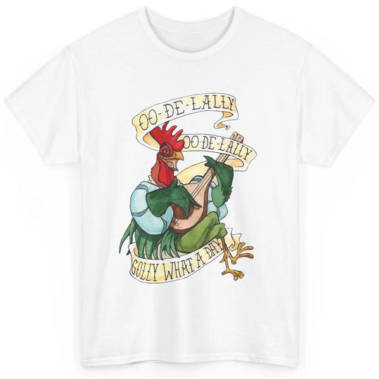 Funny Chicken Rooster Play Banjo What A Day Musician Rooster Classic Unisex T-Shirt