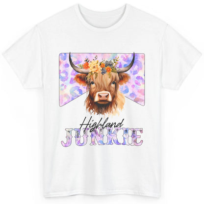 Floral Highland Cow Junkie Western Country Farm Animal Classic Unisex T-Shirt