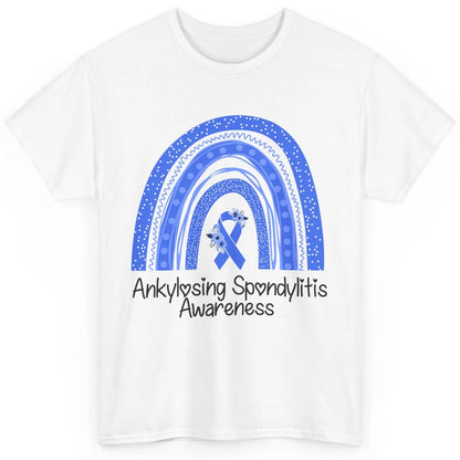 Ankylosing Spondylitis Awareness Support Floral Blue Rainbow Classic Unisex T-Shirt