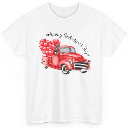 Boxer On Heart Truck Happy Valentines Day Boxer Dog Lovers Classic Unisex T-Shirt