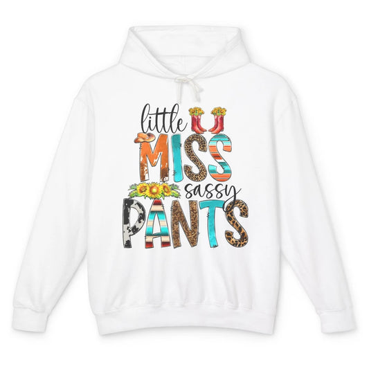 Sunflower Cowgirl Boots Hat Little Miss Sassy Pants Western Unisex Lightweight Hoodie