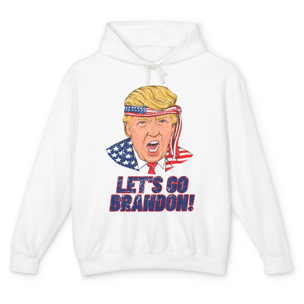 US Flag Trump Let's Go Bran-don Conservative Anti Liberal Unisex Lightweight Hoodie