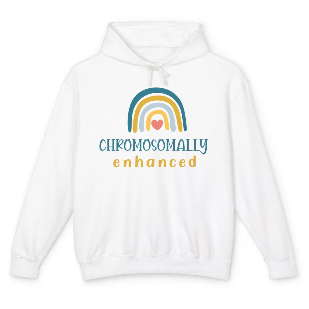 Chromosomes Enhanced Rainbow Down Syndrome T21 Warriors Unisex Lightweight Hoodie