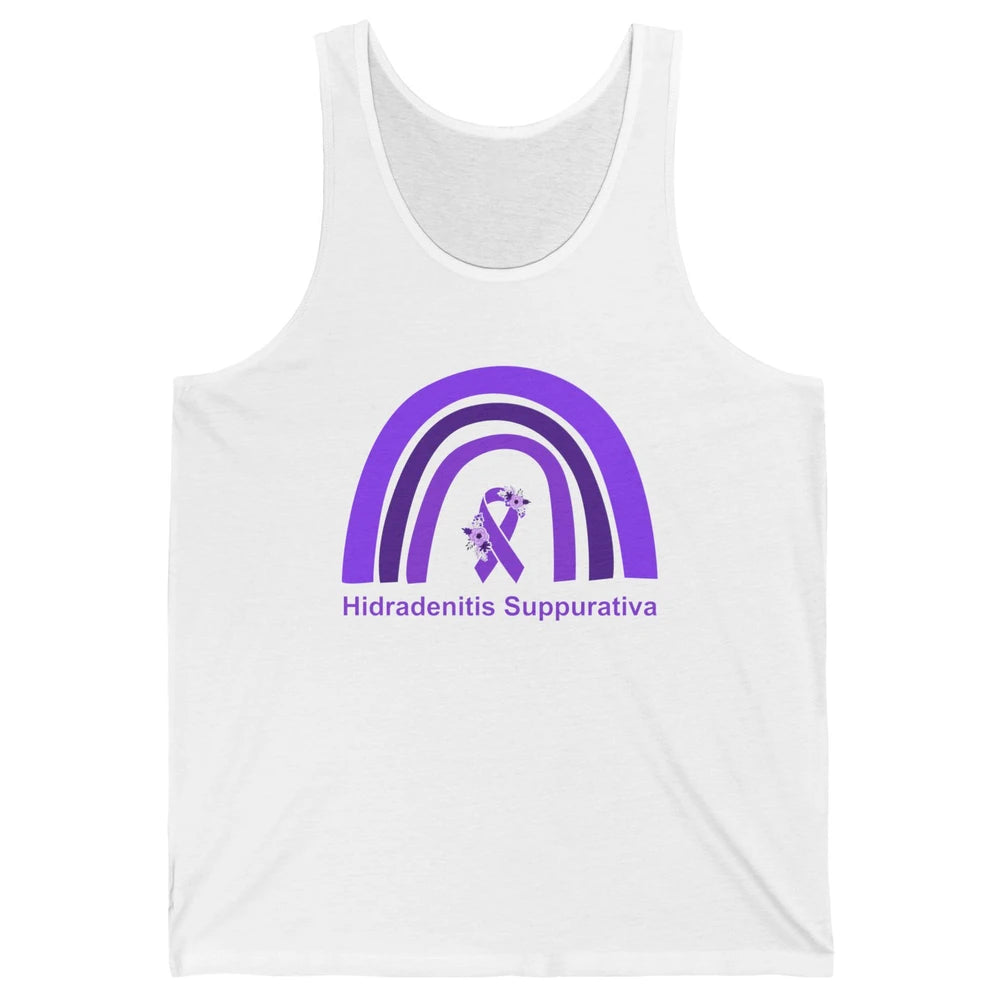 Small Fiber Neuropathy Awareness Floral Purple Rainbow Unisex Jersey Tank