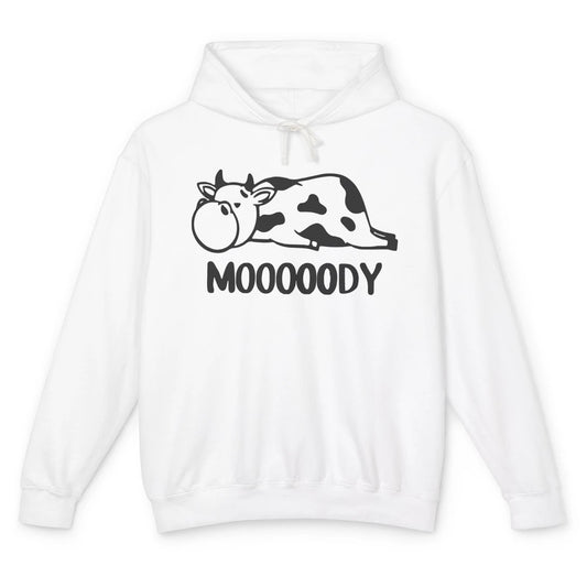 Funny Lazy Dairy Cow Moody Heifer Farmer Cow Castle Lovers Unisex Lightweight Hoodie