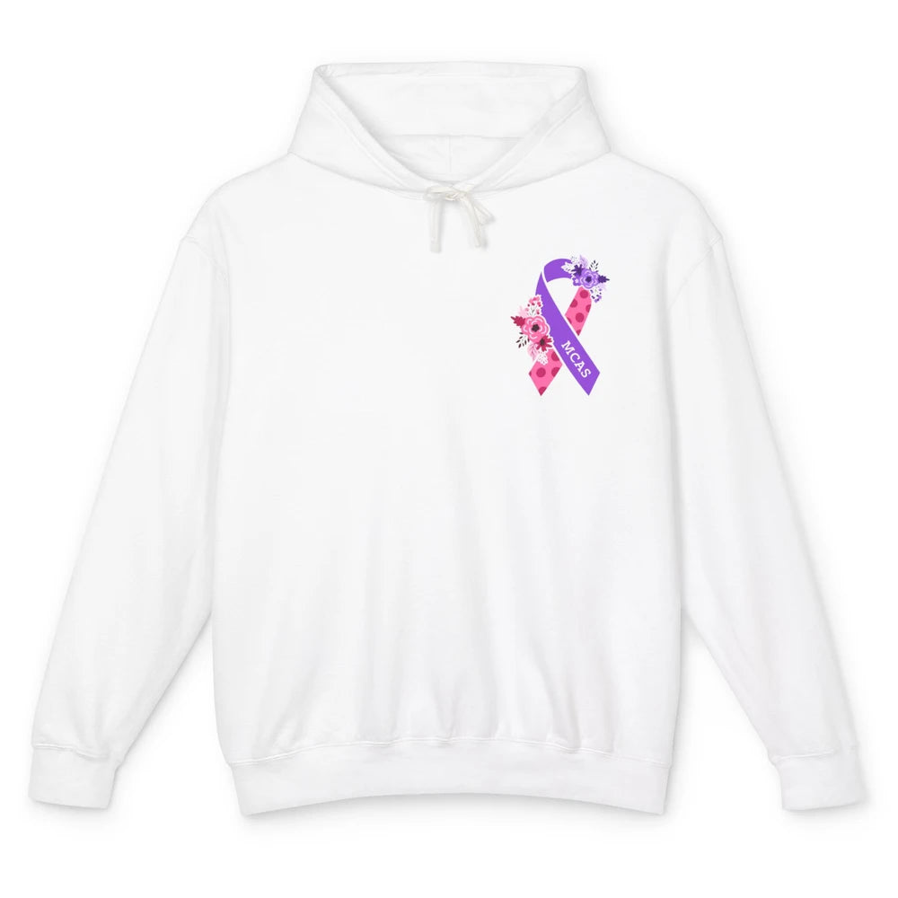 MCAS Mast Cell Activation Syndrome Awareness Ribbon Pocket Unisex Lightweight Hoodie